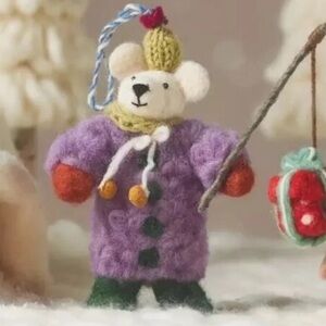 Anthropologie Felt Bear 8” Ornament